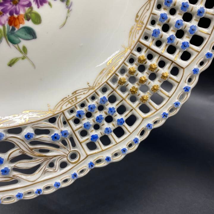 アウガルテン ウィーン釜 透かしプレート オープンワーク フラワー