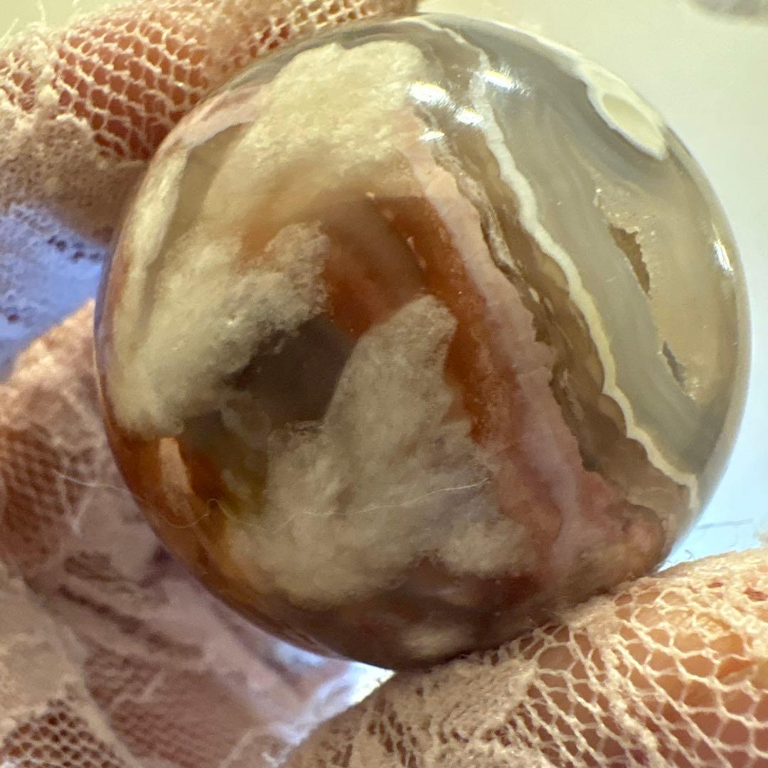 高品質 ピンク桜瑪瑙スフィア♡♡No.1978