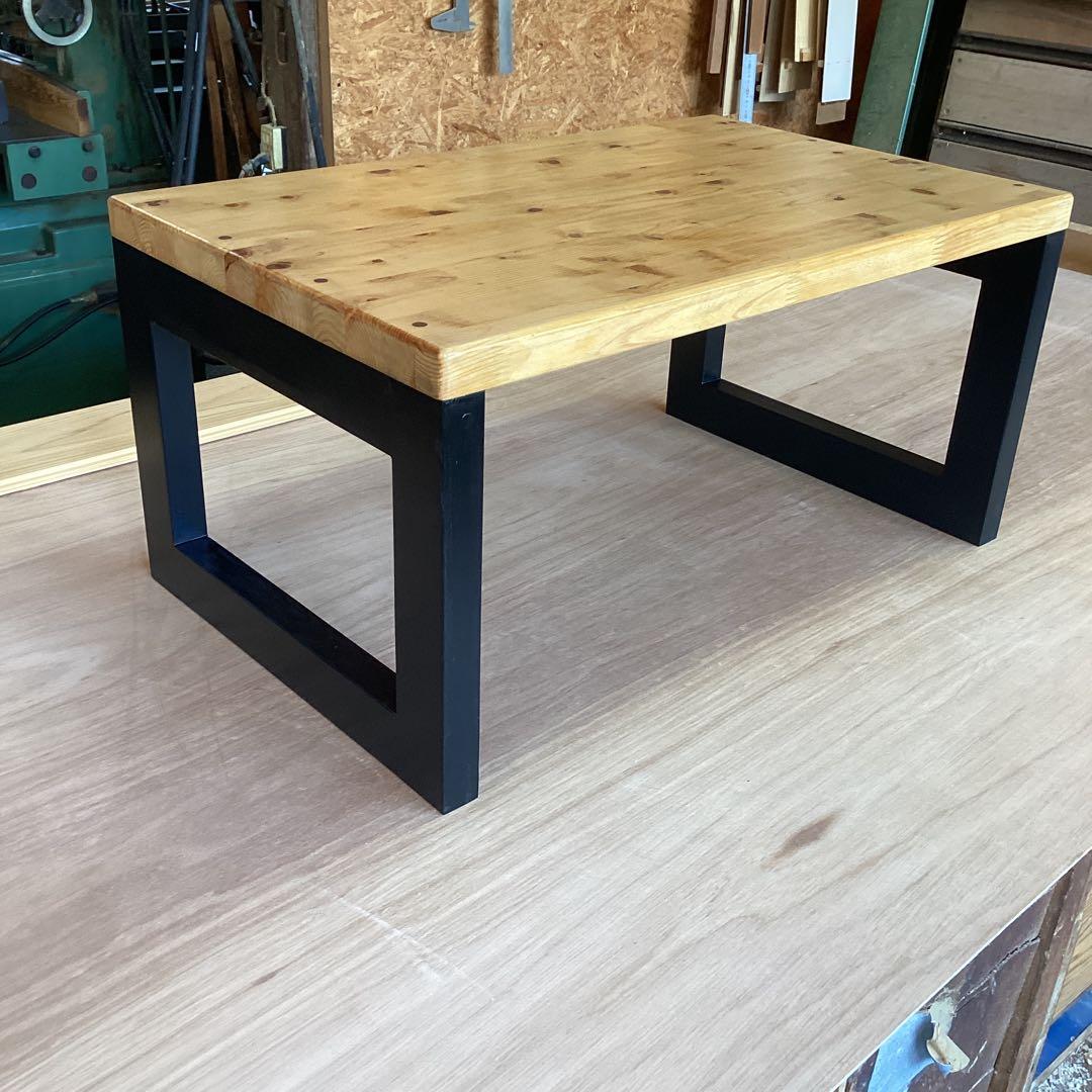 アイアン風塗装　ヒノキのローテーブル