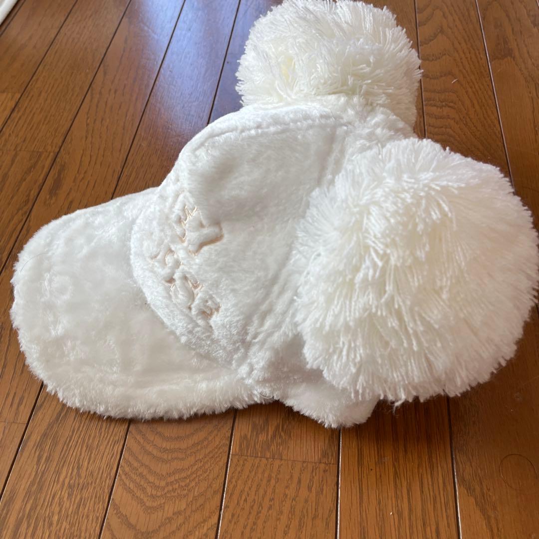 東京ディズニーリゾート ミッキー ファーキャップ ホワイト ほぼ未使用