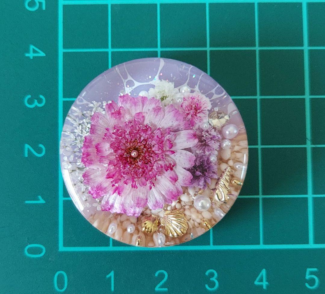 1586】レジン マトリカリア ヘアゴム ポニーフック ブロ―チ