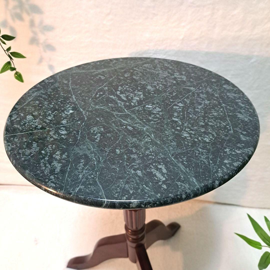 ヴィンテージ 大理石 サイドテーブル クラシック 猫足 アンティーク　グリーン