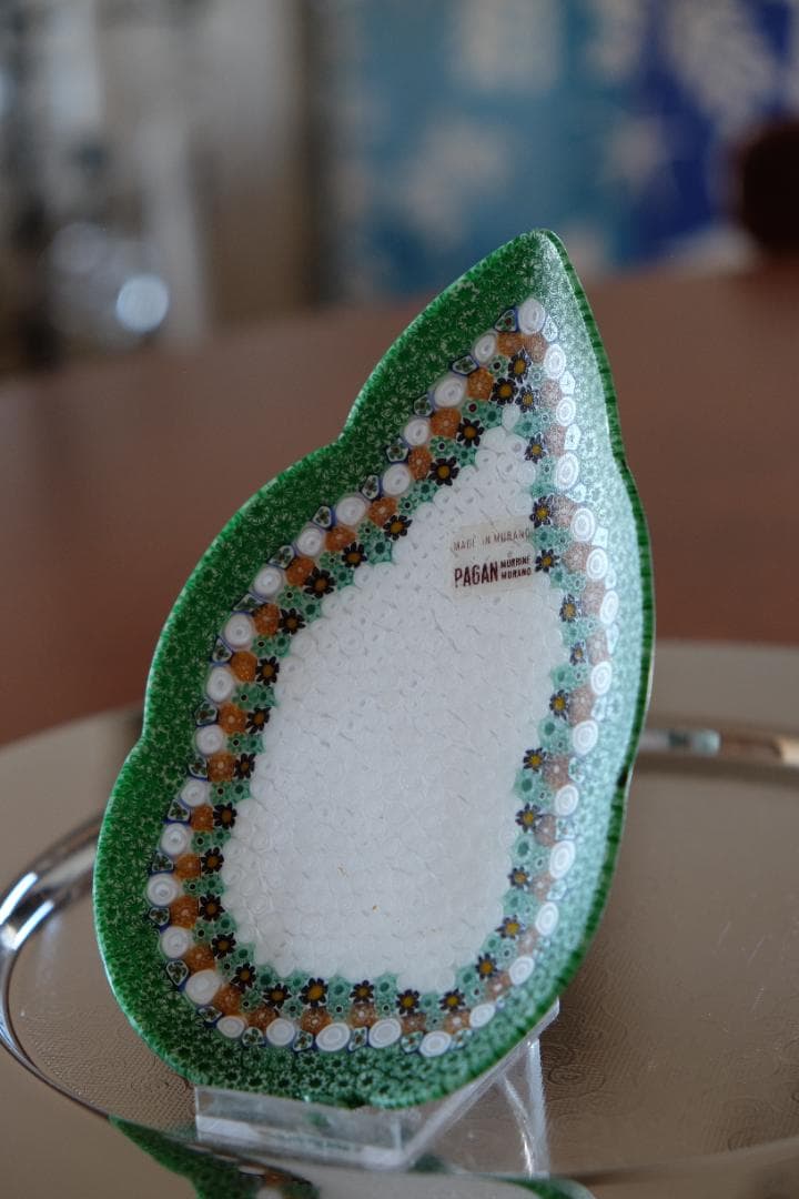 ベネチアングラス ミルフィオリ プレート モレッティ 時代物 飯塚亜裕子 ガラス