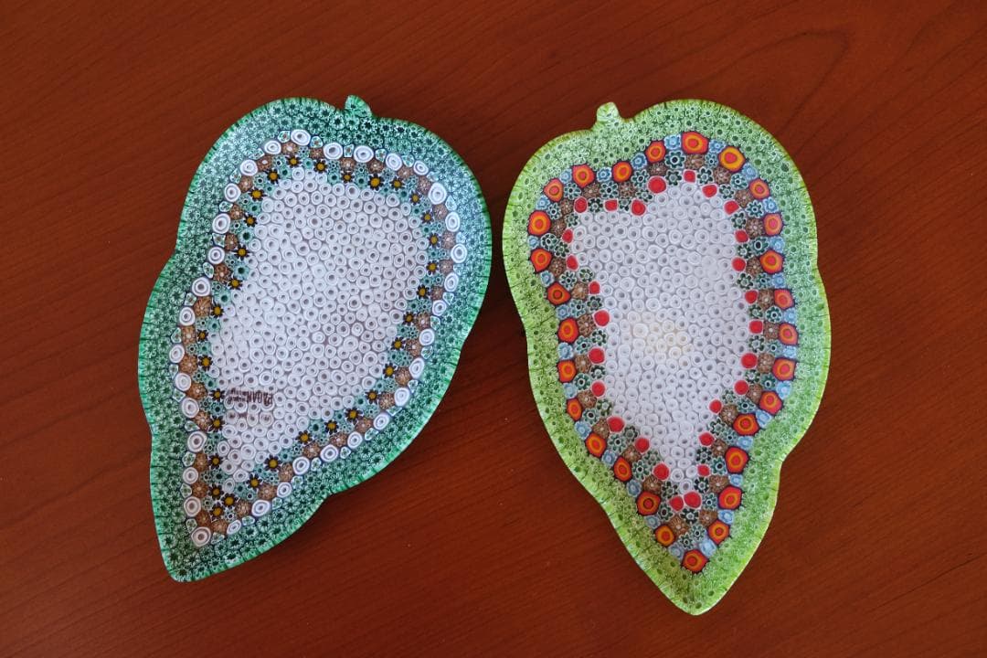 ベネチアングラス ミルフィオリ プレート モレッティ 時代物 飯塚亜裕子 ガラス