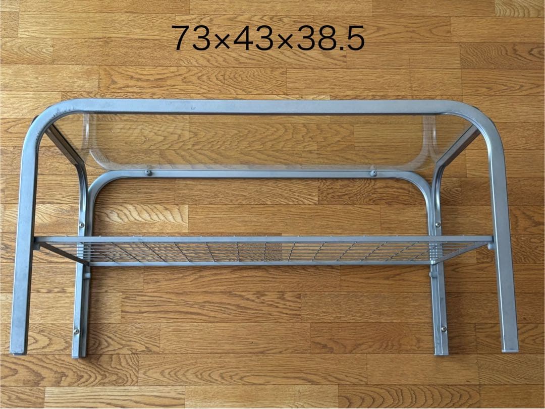 メタルフレーム ガラス天板 サイドテーブル