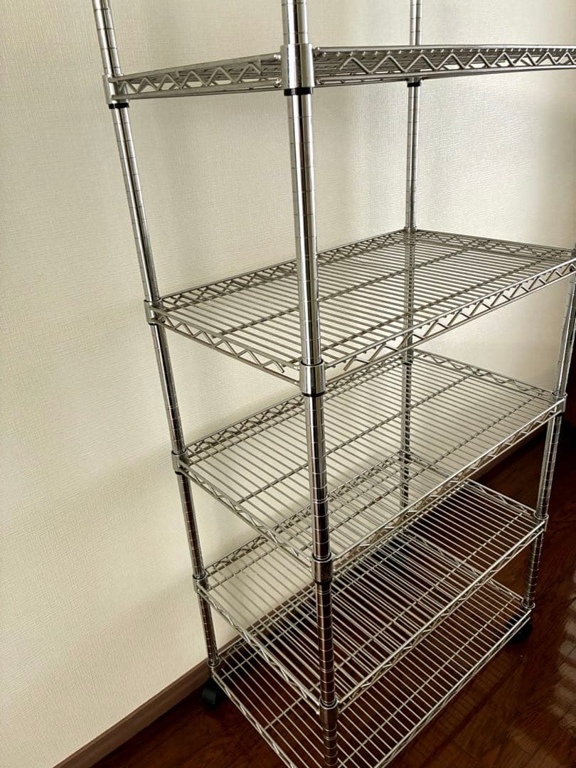 シルバーラック　スチールラック　メタルラック　5段　156×76×46