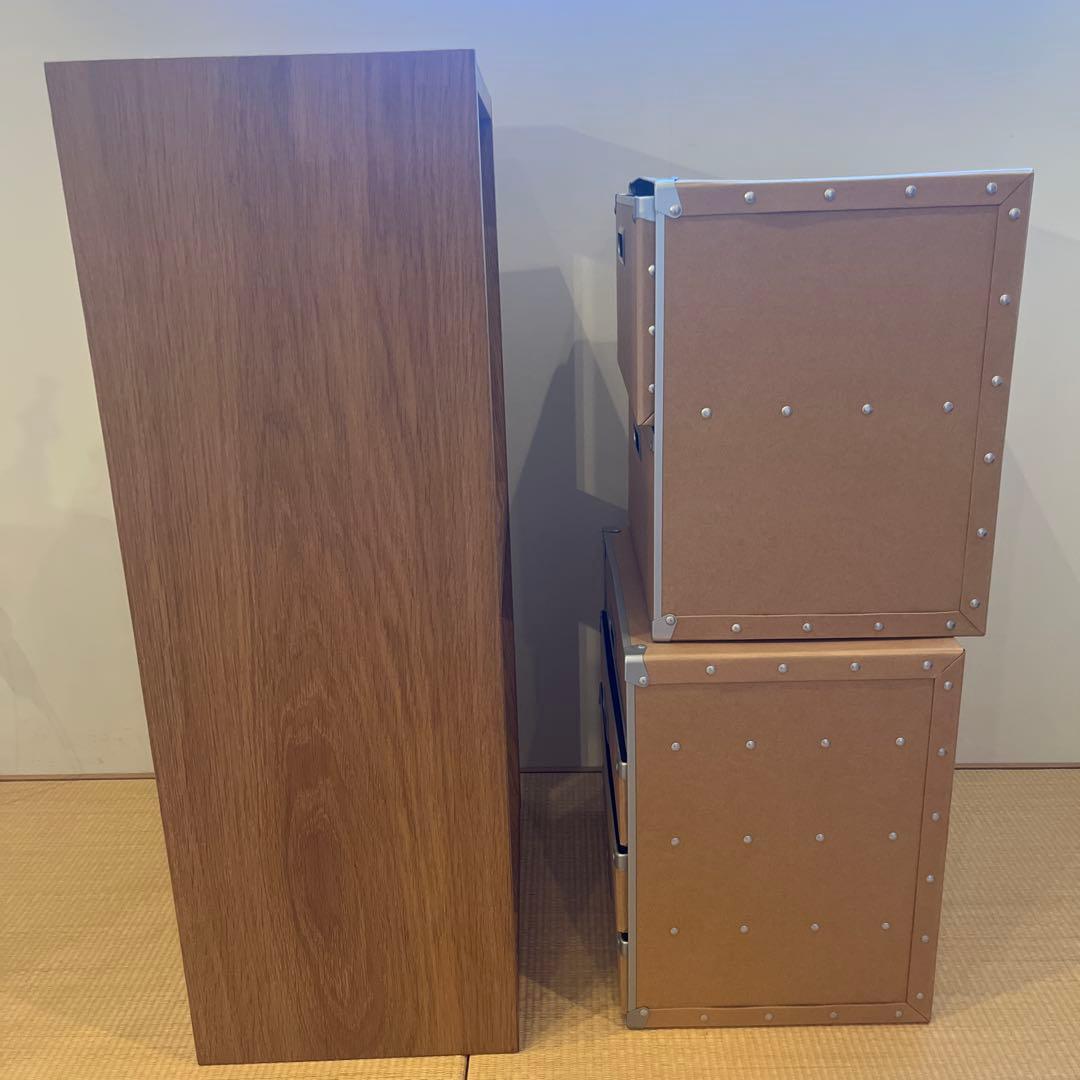 無印良品　スタッキングシェルフ　オーク　硬質パルプボックス