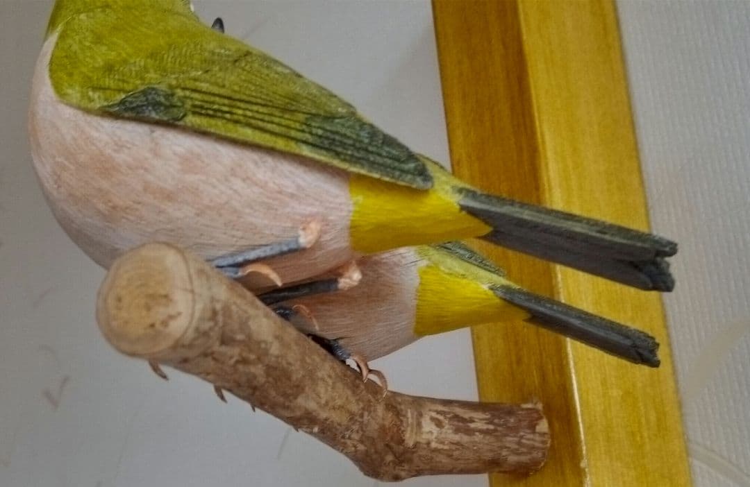 バードカービング　夫婦メジロ