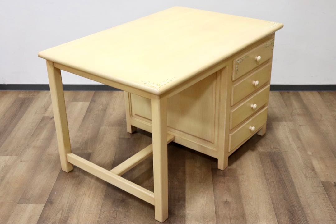 GMGN284B○スペイン製 シャビーシック 片袖デスク 学習机 勉強机 店舗