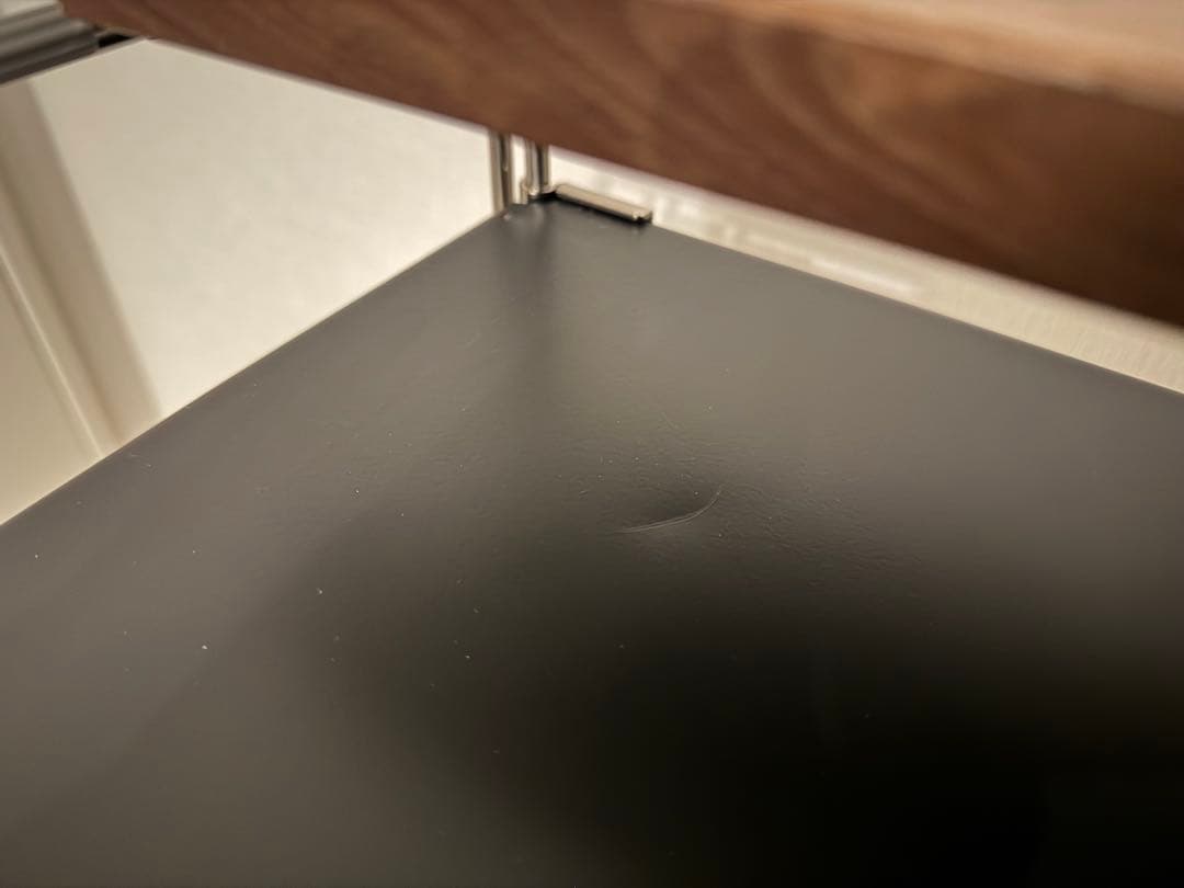 s*b様 無印良品ステンレスユニットシェルフ84cm★ダークグレー×ウォールナッ