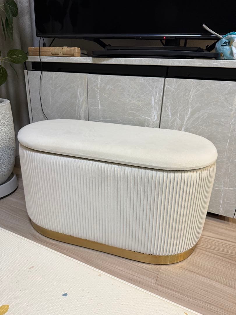 スツール　収納付き　ドレッサースツール　ベルベット