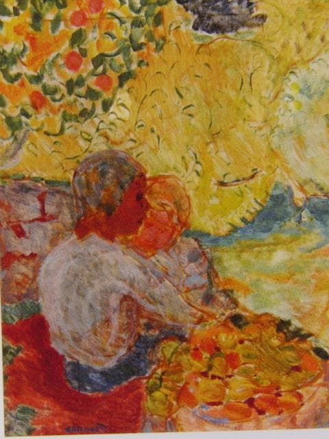 ビエール ボナール、【地中海の庭】、新品高級額 額装付、年代物・希少