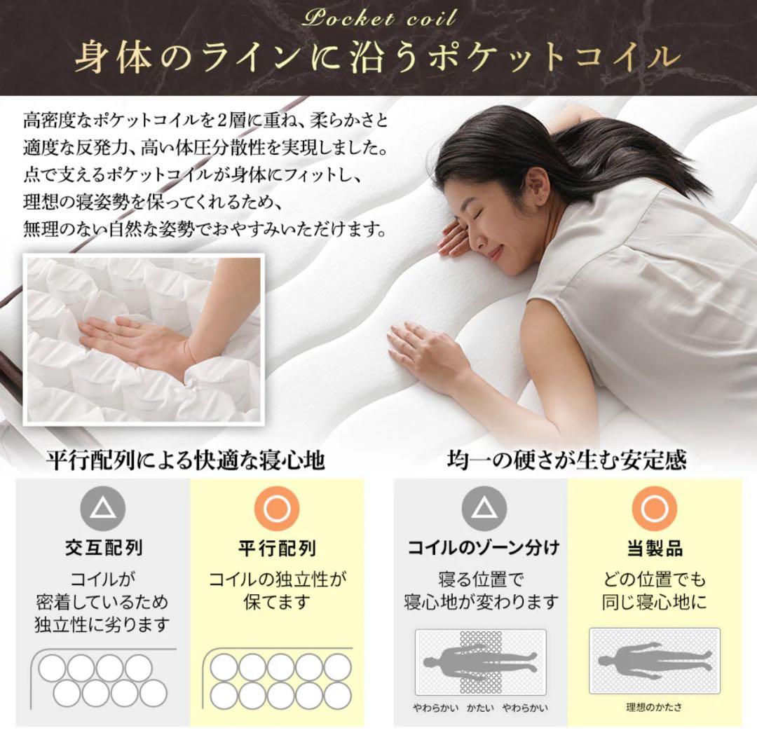 RASIK 2層ポケットコイルマットレス ダブル ハイグレード