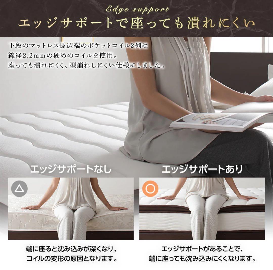 RASIK 2層ポケットコイルマットレス ダブル ハイグレード