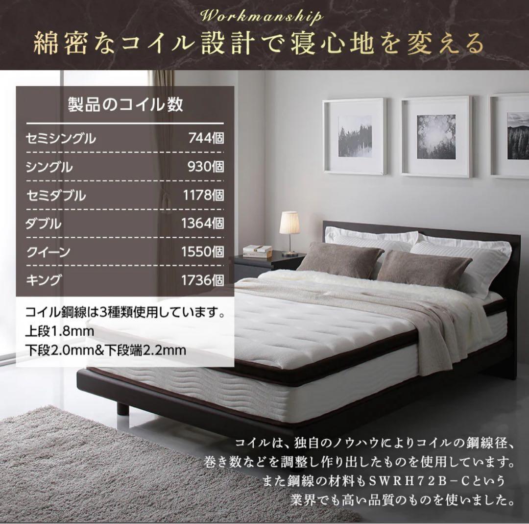 RASIK 2層ポケットコイルマットレス ダブル ハイグレード