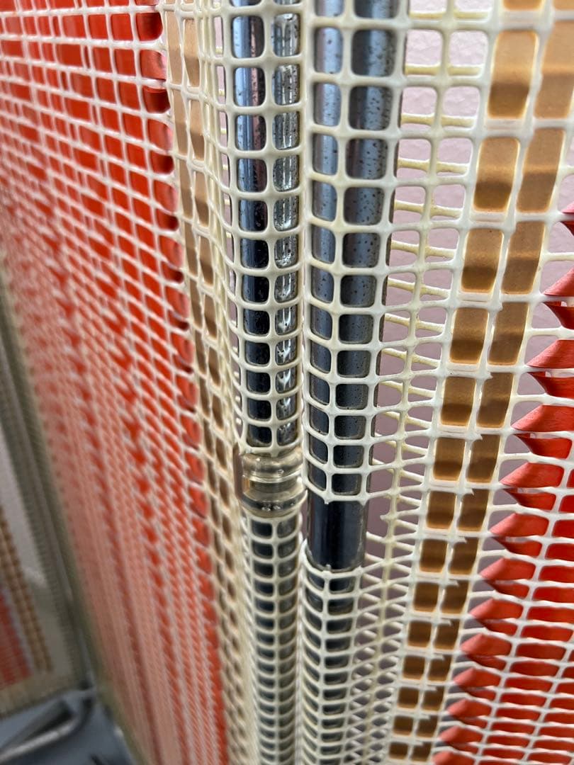 レトロモダン　4つ折りパーテーション 赤ベージュミッドセンチュリー