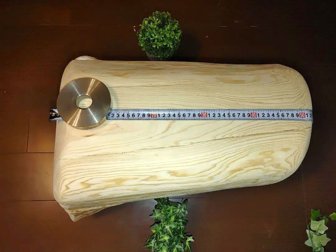 ①大型 ひのき 切り株 ベンチ 間接照明 LEDライト付き フラワースタンド