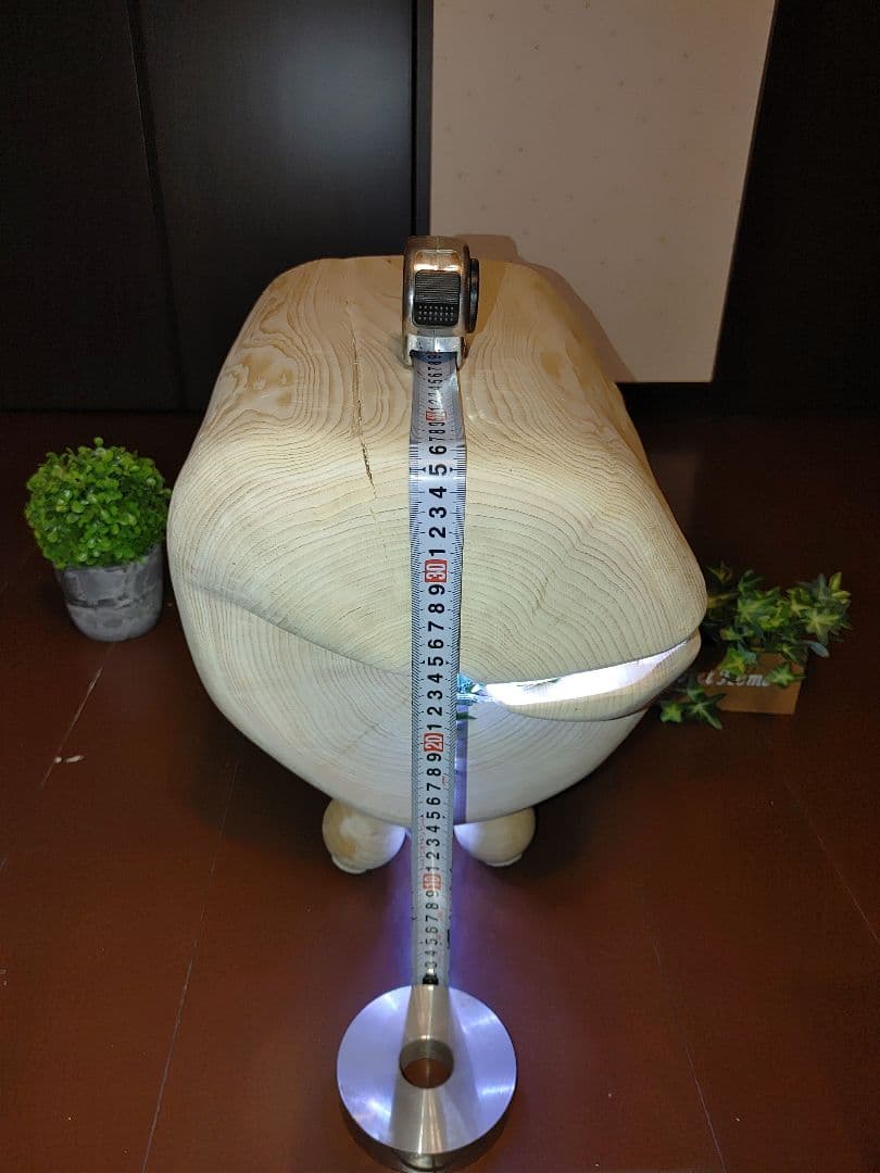 ①大型 ひのき 切り株 ベンチ 間接照明 LEDライト付き フラワースタンド