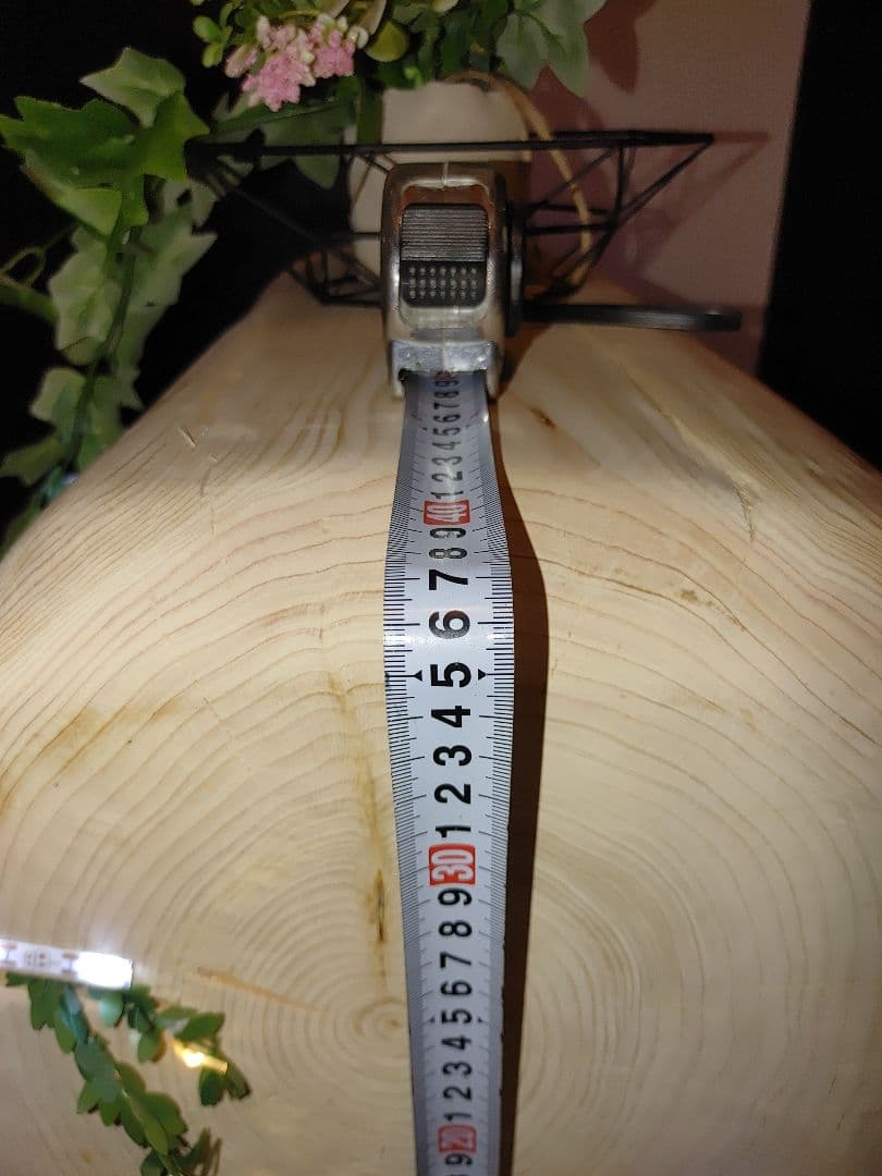 ①大型 ひのき 切り株 ベンチ 間接照明 LEDライト付き フラワースタンド