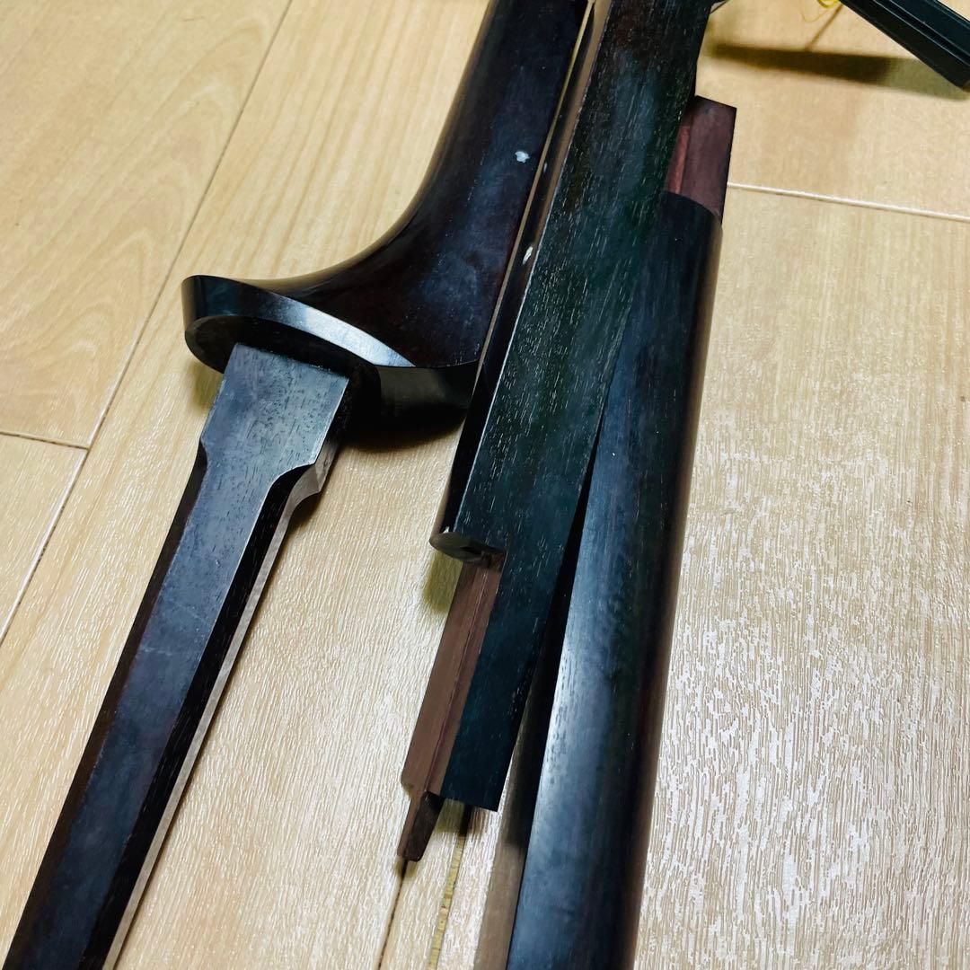 三味線　紅木　金細　綾杉　現状品