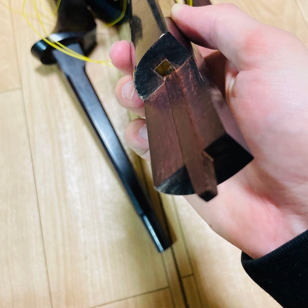 三味線　紅木　金細　綾杉　現状品