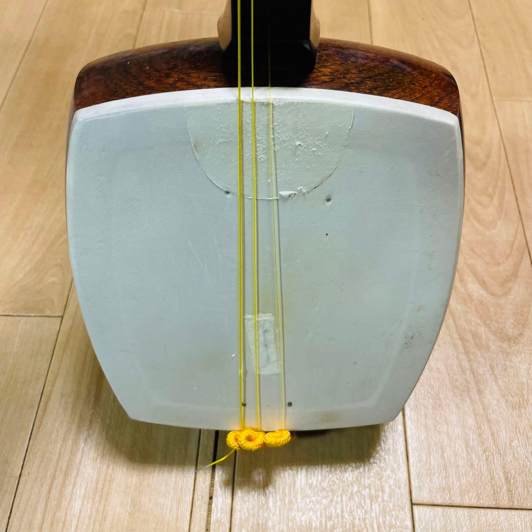 三味線　紅木　金細　綾杉　現状品