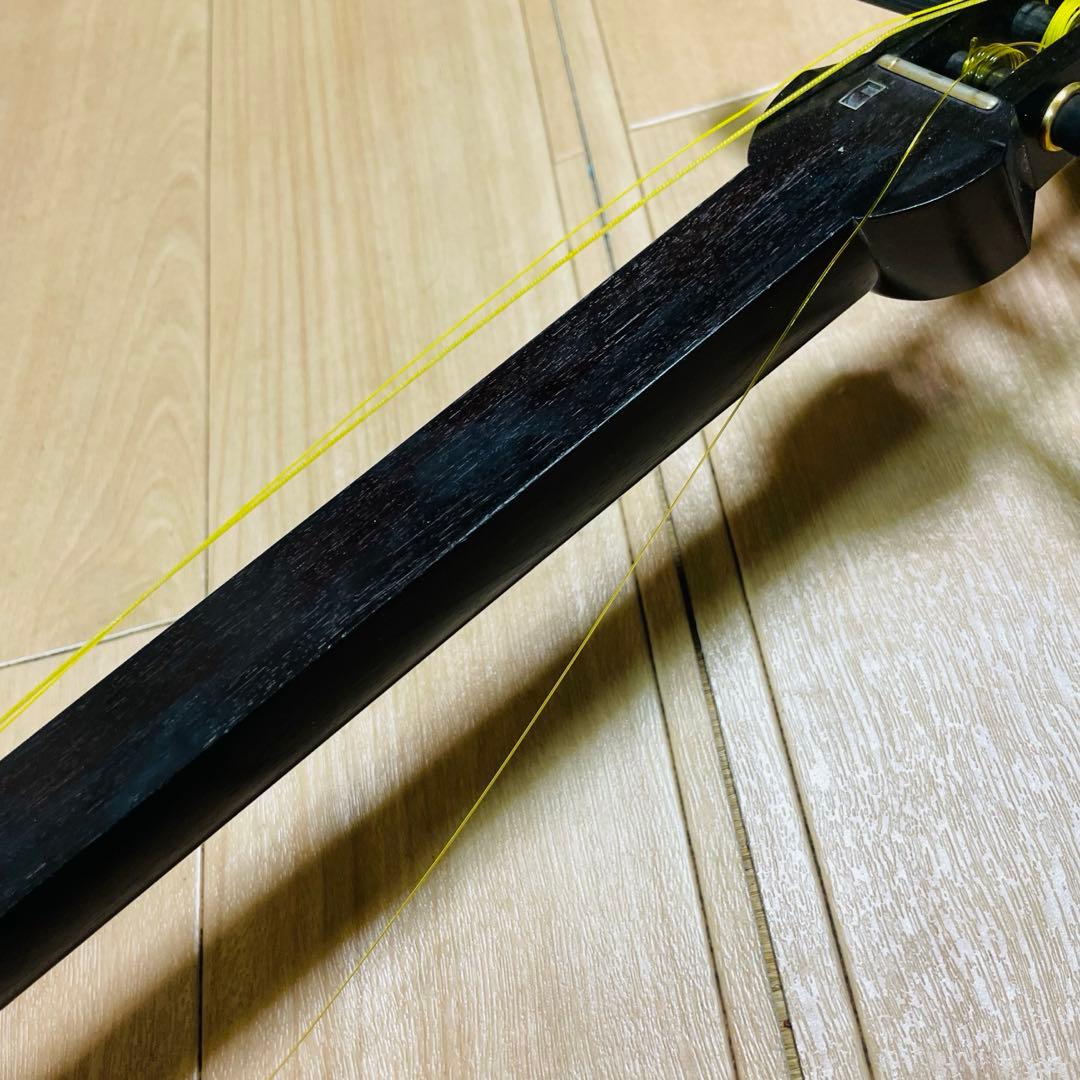 三味線　紅木　金細　綾杉　現状品