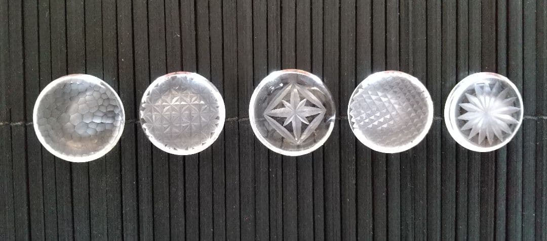 江戸切子　箸置き　5個セット　桐箱入り　新品未使用品