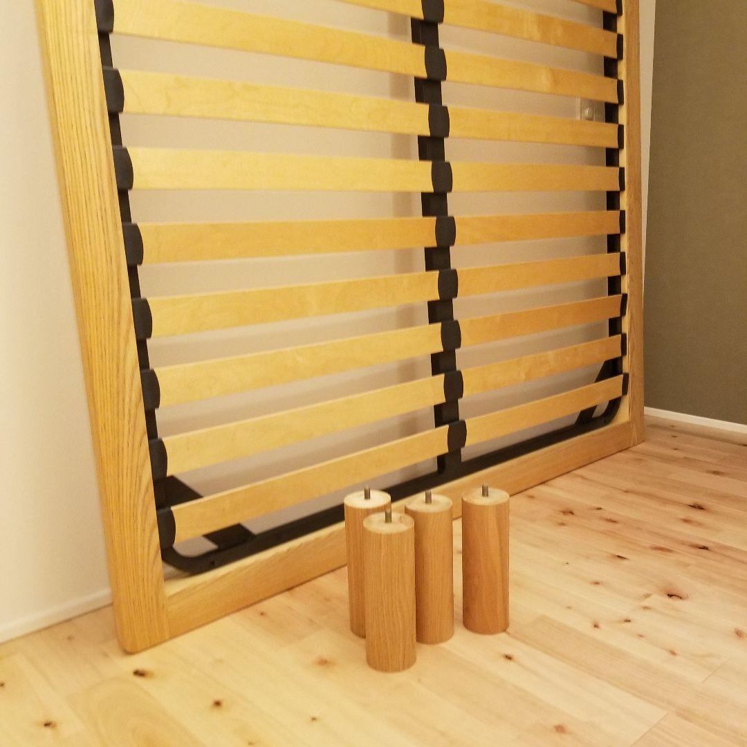 【貴重:廃盤】無印良品　ダブルベッドフレーム　タモ材　木製ベッド　すのこベッド