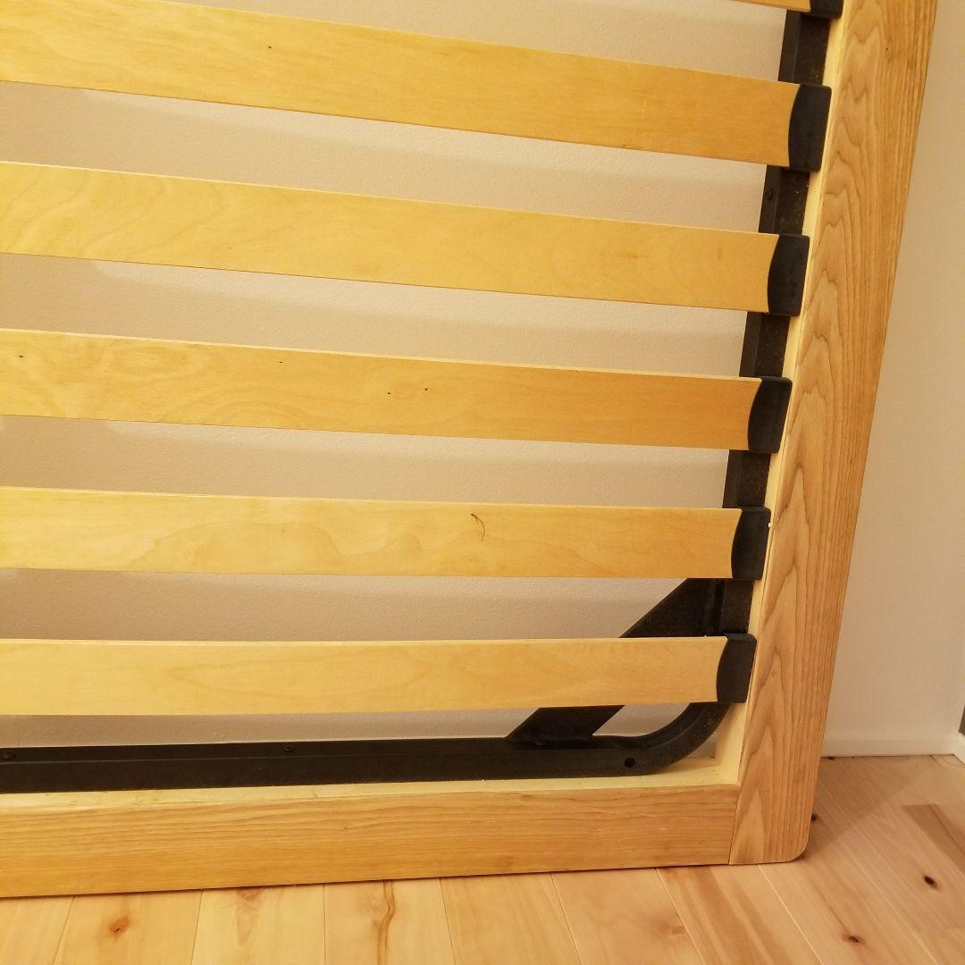 【貴重:廃盤】無印良品　ダブルベッドフレーム　タモ材　木製ベッド　すのこベッド