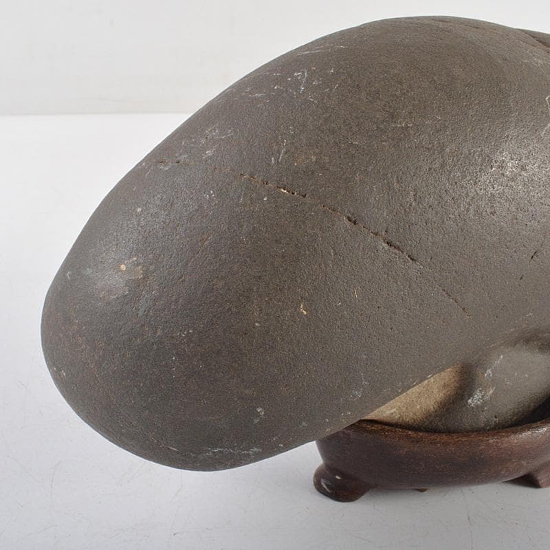 天然石　鑑賞石　天竜川　唐木台付　2点まとめて　C　R6210