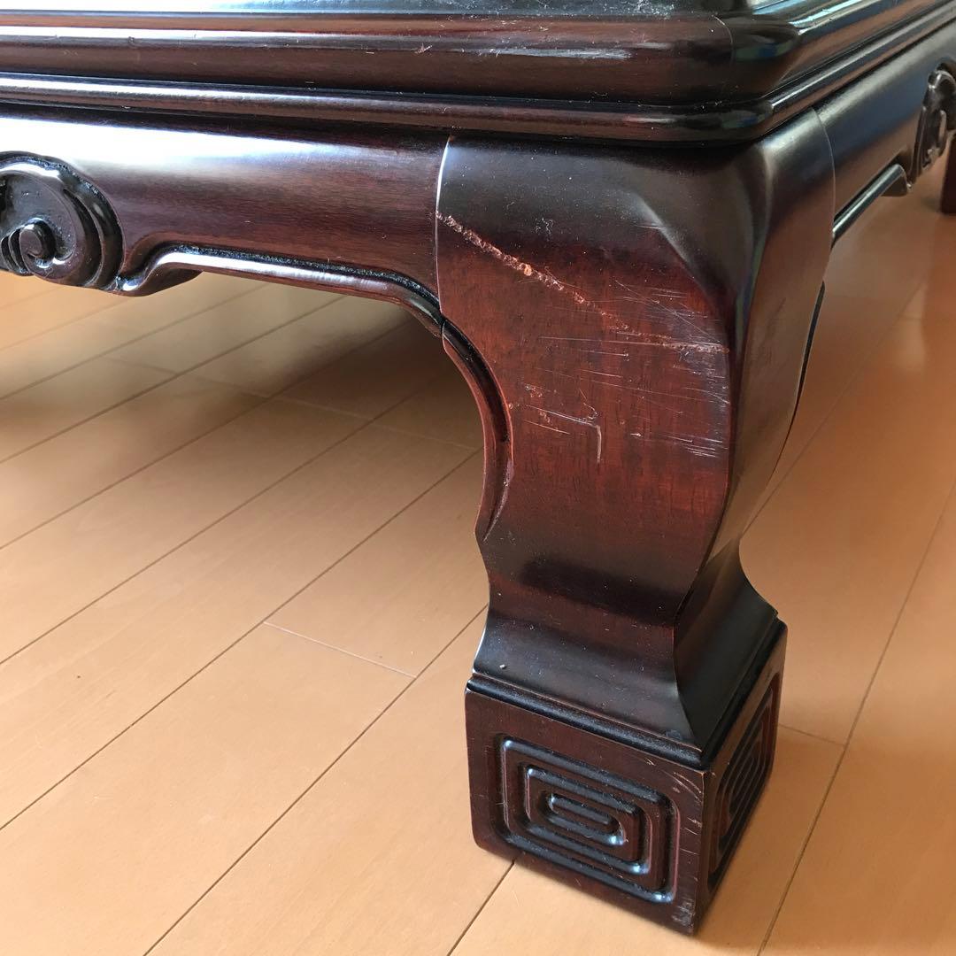 [美品]天然木 高級座卓 木彫 ヴィンテージ アンティーク 古民家 昭和 レトロ