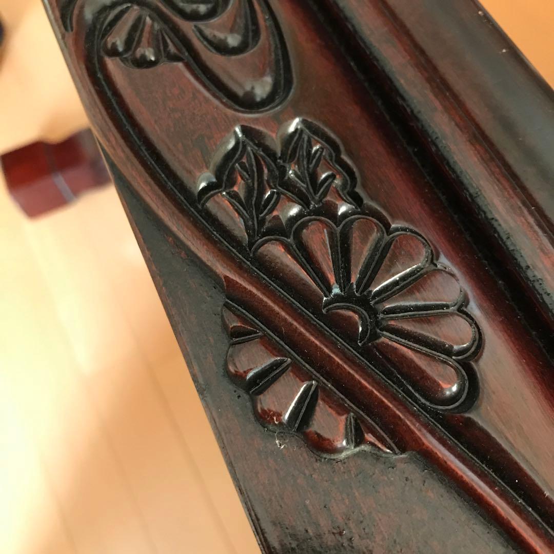 [美品]天然木 高級座卓 木彫 ヴィンテージ アンティーク 古民家 昭和 レトロ