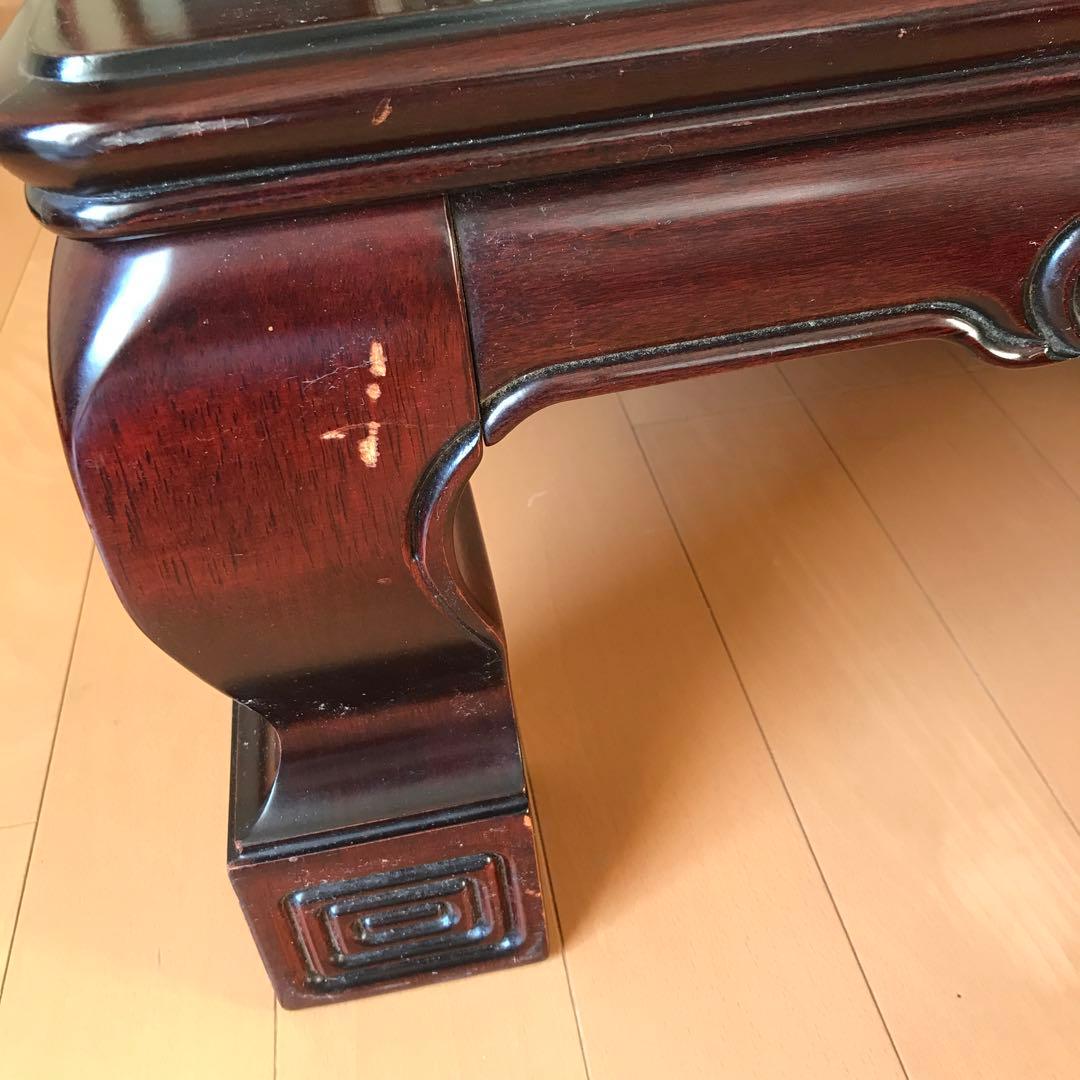 [美品]天然木 高級座卓 木彫 ヴィンテージ アンティーク 古民家 昭和 レトロ
