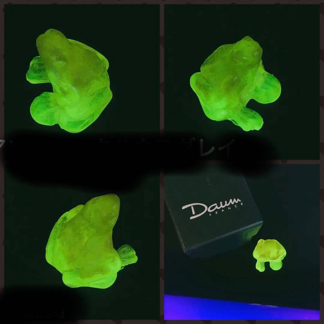 ドームフランス　黄色いカエル　クリスタル　ウラン　ガラス　グラス　ヴァセリン