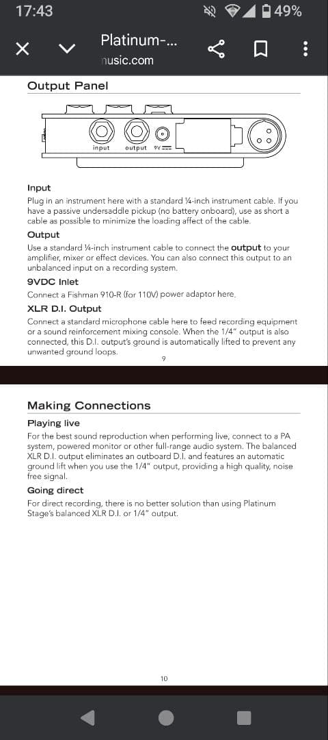ギター FISHMAN Platinum Stage Analog Preamp