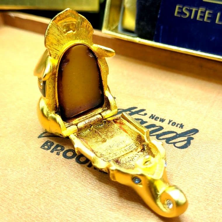 エスティローダー 練り香水 エレファント 金の象 元箱付き ゴールド