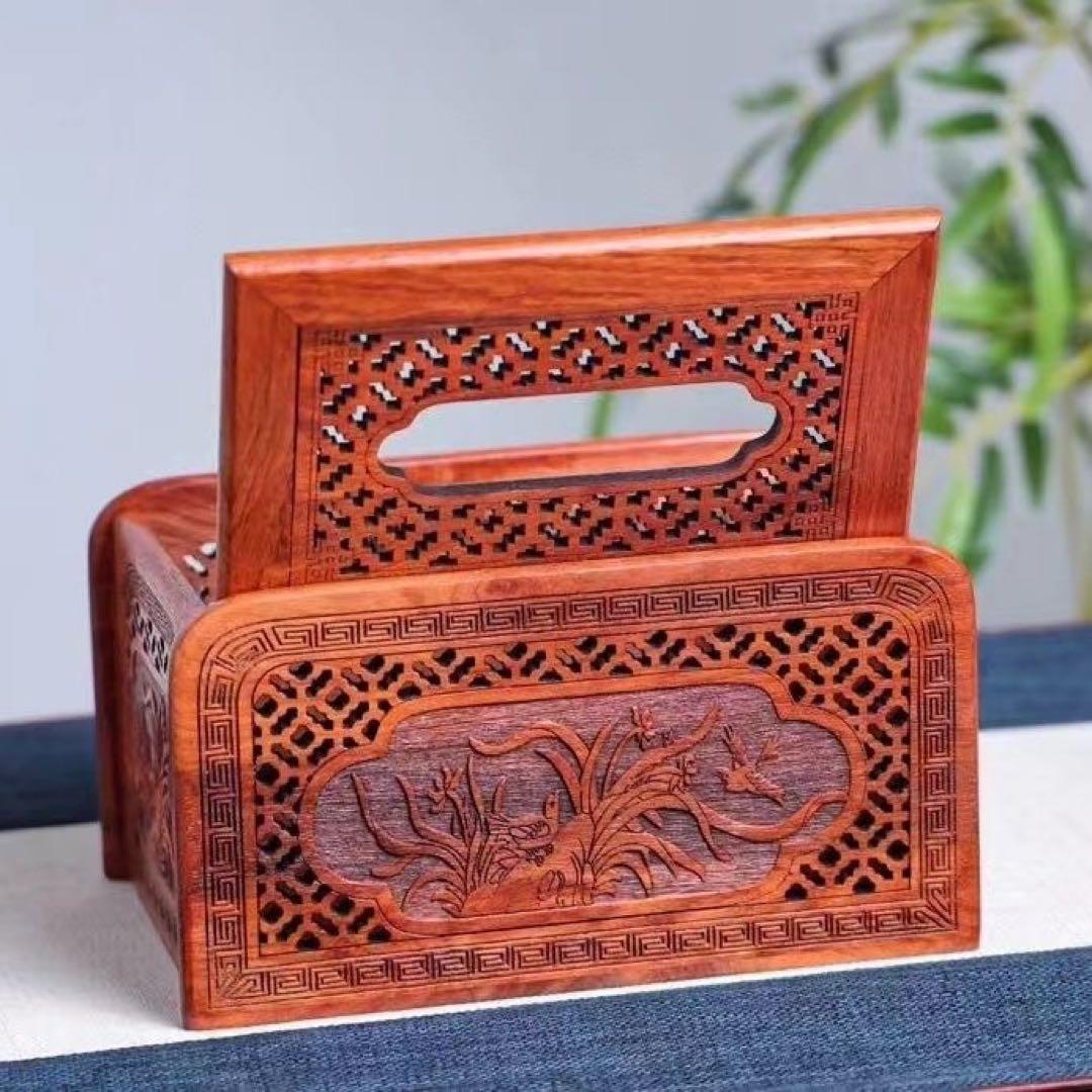 【日用品】紅木ティッシュケース 1個