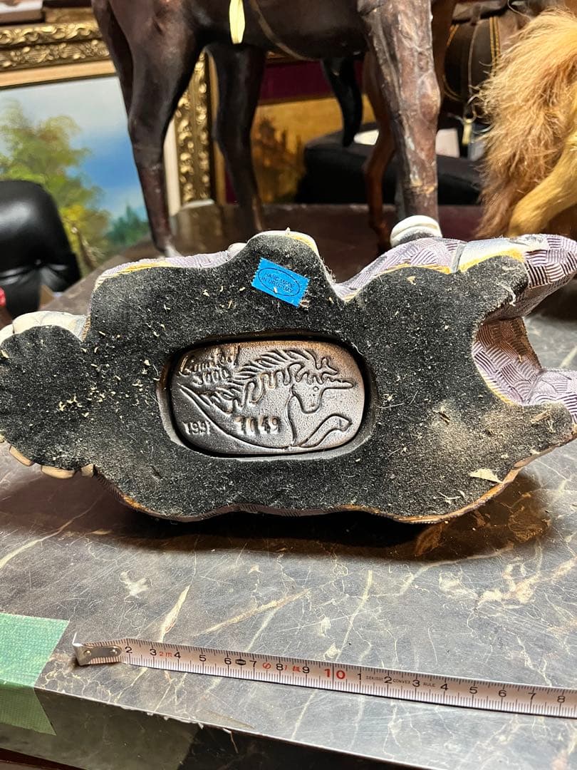 ウルグアイ製のリンコナダのユニコーンの陶器製置物、ユニコーン置き物 ウルグアイ製