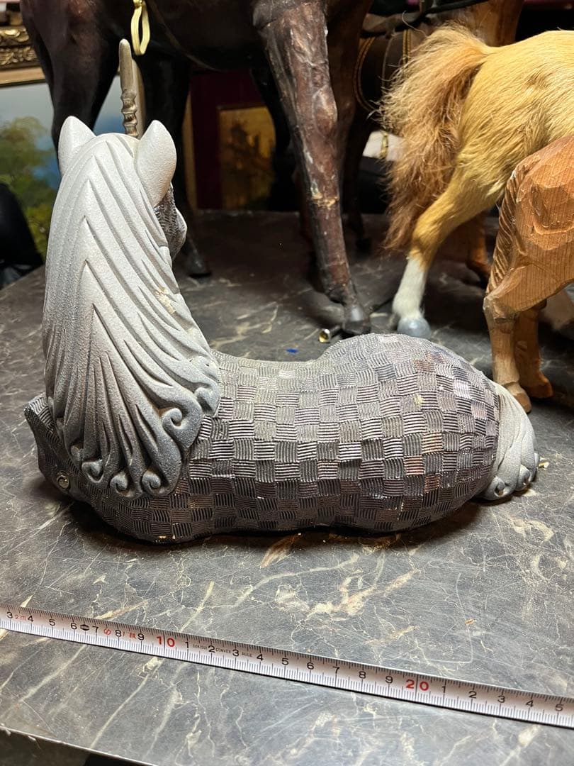 ウルグアイ製のリンコナダのユニコーンの陶器製置物、ユニコーン置き物 ウルグアイ製