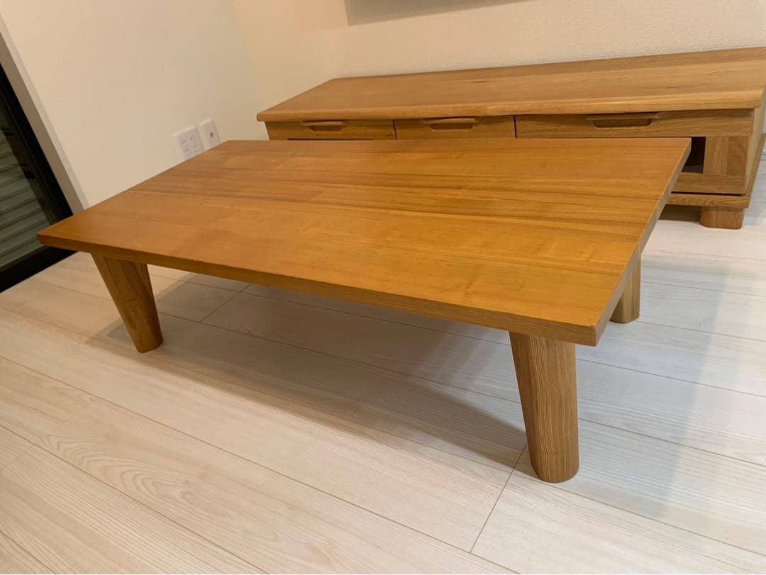 【美品】高級ナチュラルウッド ローテーブル