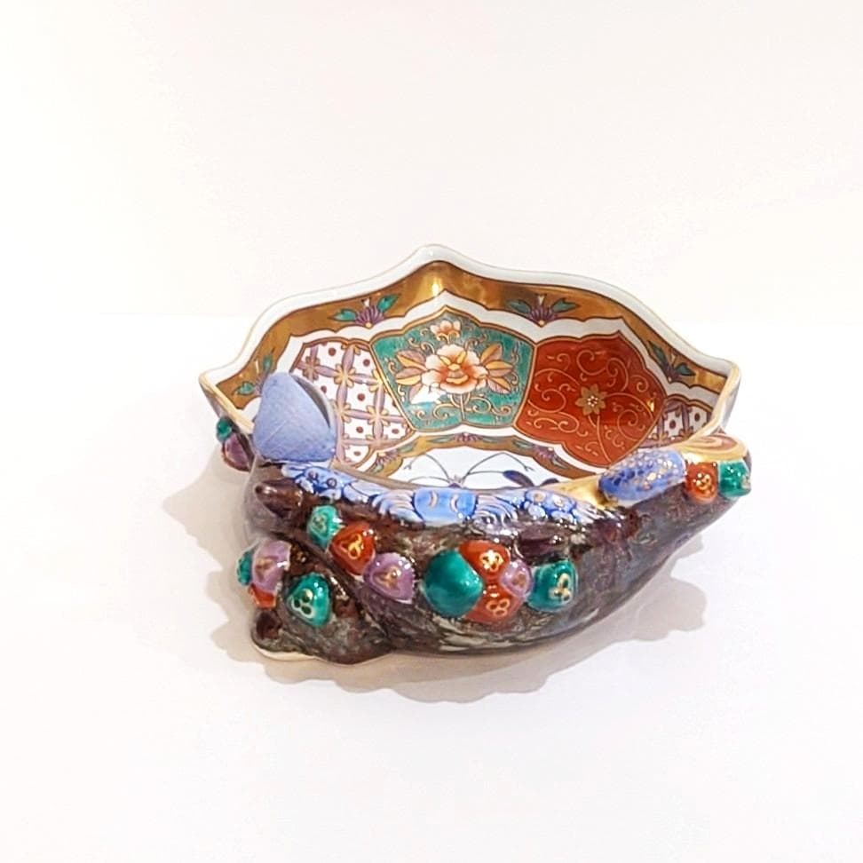 林九郎窯 鈴付き磯貝型飾り鉢