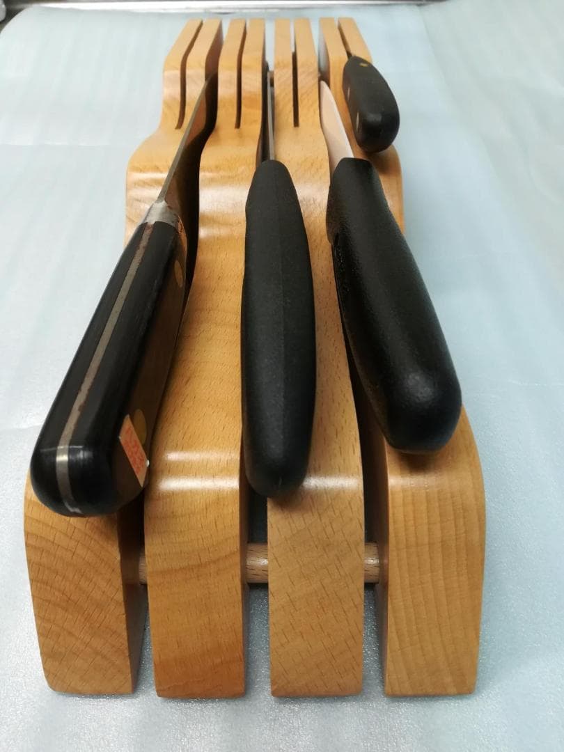 包丁スタンド 木製 7本用 抗菌防カビ