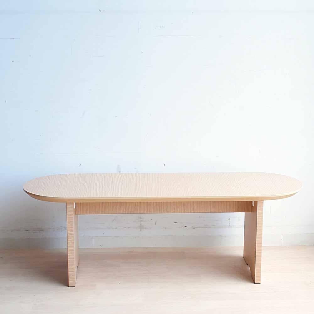 美品 楕円のコーヒーテーブル 120cm ナチュラル リビング ZR24181