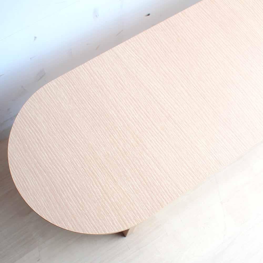 美品 楕円のコーヒーテーブル 120cm ナチュラル リビング ZR24181