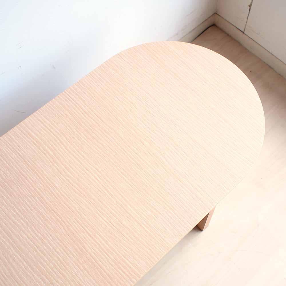 美品 楕円のコーヒーテーブル 120cm ナチュラル リビング ZR24181