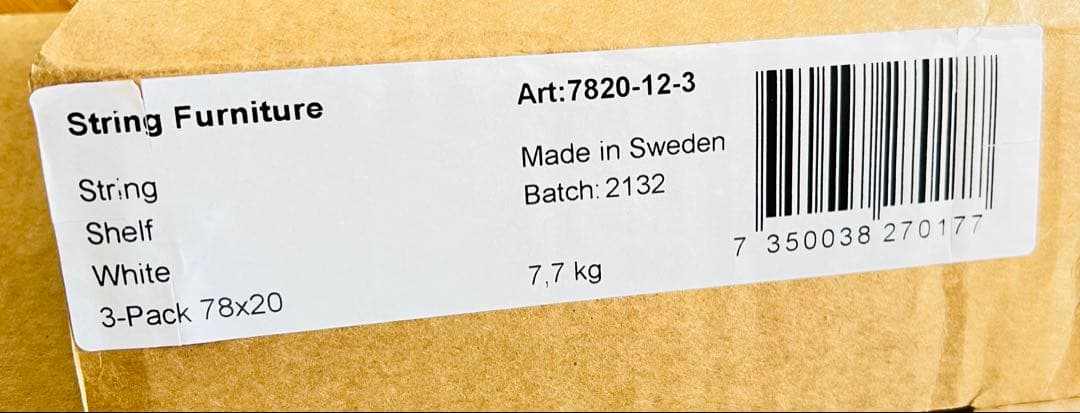 String Pocket ストリング　シェルフ　ポケットホワイト　サイドパネル