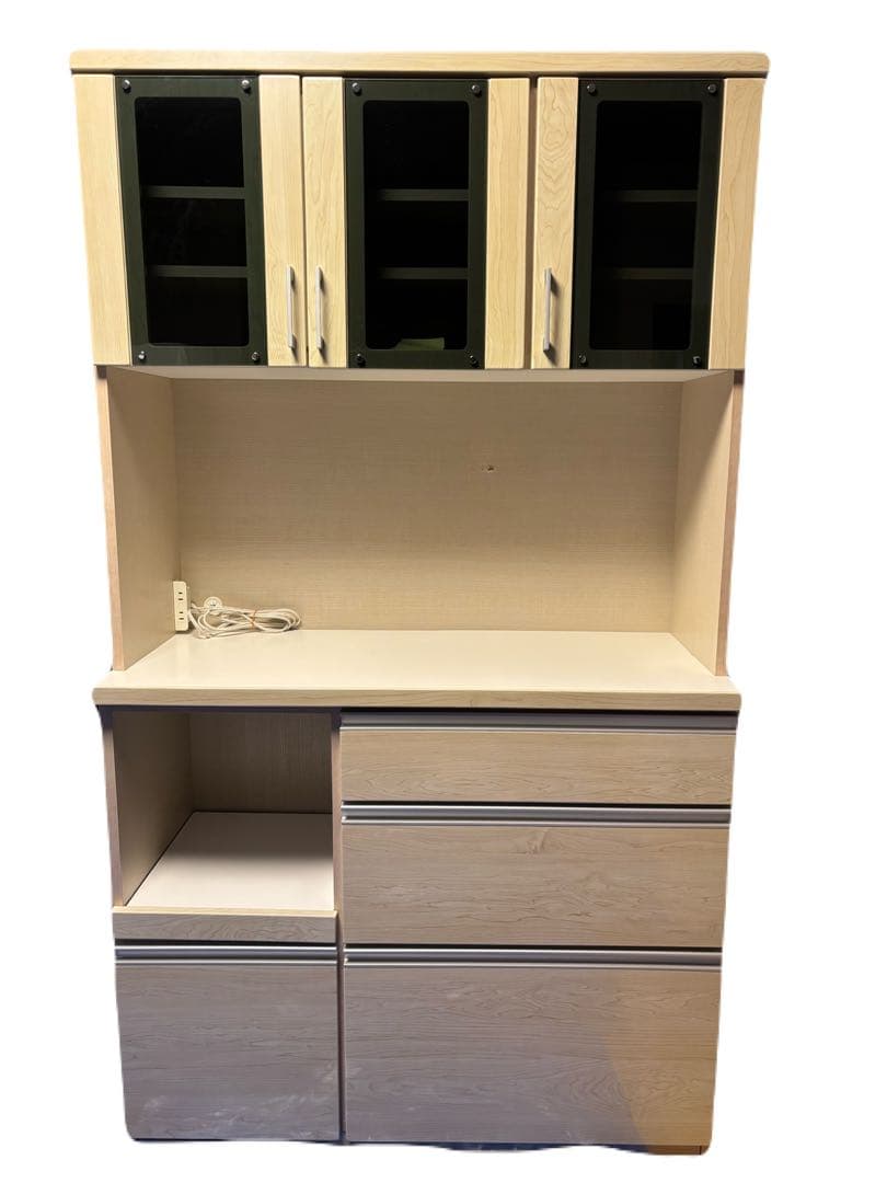 直接お渡し限定　キッチン収納 食器棚 ガラス扉付き