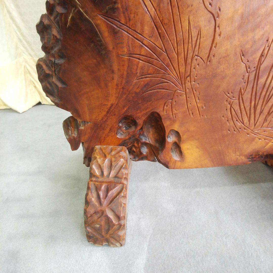 衝立 天然木 一枚板 木彫り 縁起物