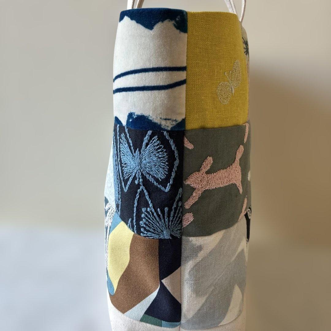 ミナペルホネン 生地使用　パッチワークトートバッグ　お散歩バッグ